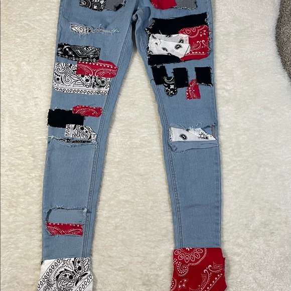 Bandana BOHO Street Wear Woman’s Jeans - Picture 2 of 9